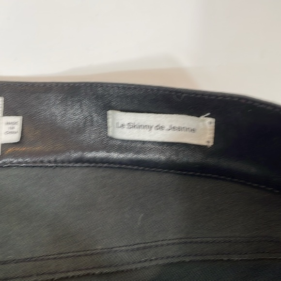 Frame 100% Leather Le Skinny de Jeanne Jeans Size 27 Black Luxury Jeans - Picture 5 of 14